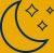 Moon with stars icon